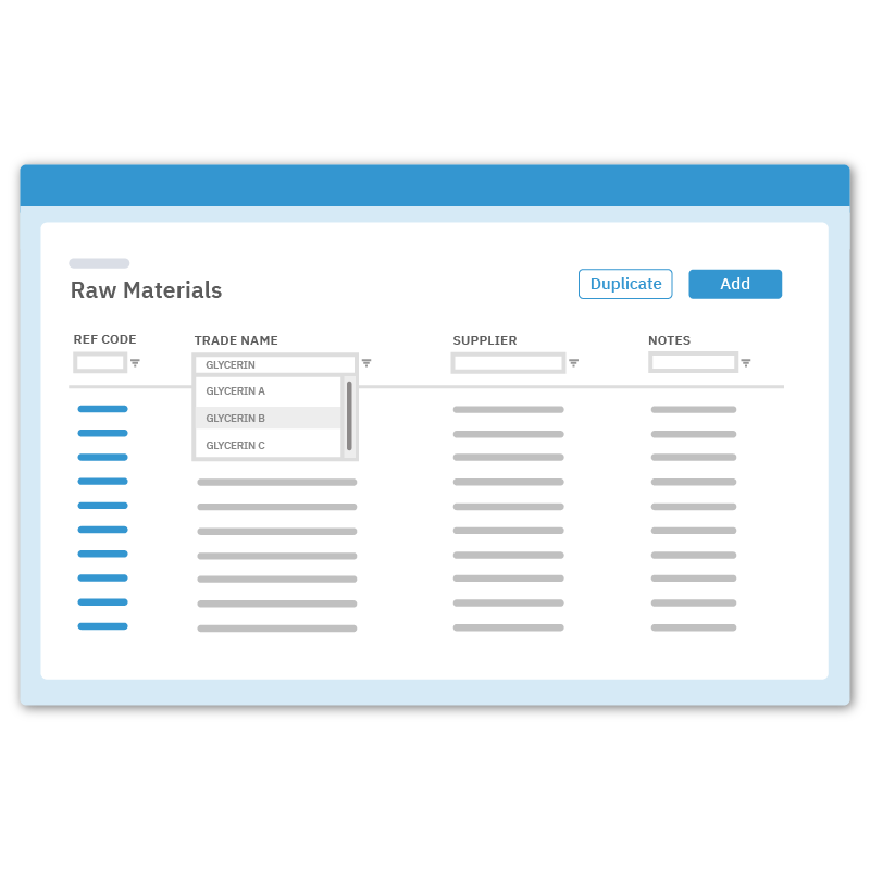 Cosmedesk How it works -  Raw Materials